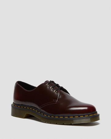 Pink / Red Women's Dr Martens Vegan 1461 Oxfords Shoes | CA 383ZUT